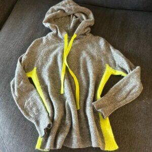 Gray and Yellow Hoodie Sweater by Brodie Cashmere